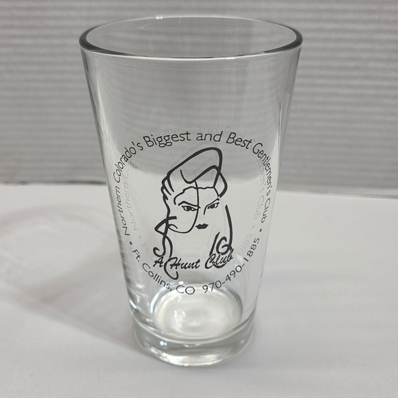 A Hunt Club Other - A Hunt Club Ft Collins Colorado Gentlemen's Club Vintage Pint Glass Clear Black